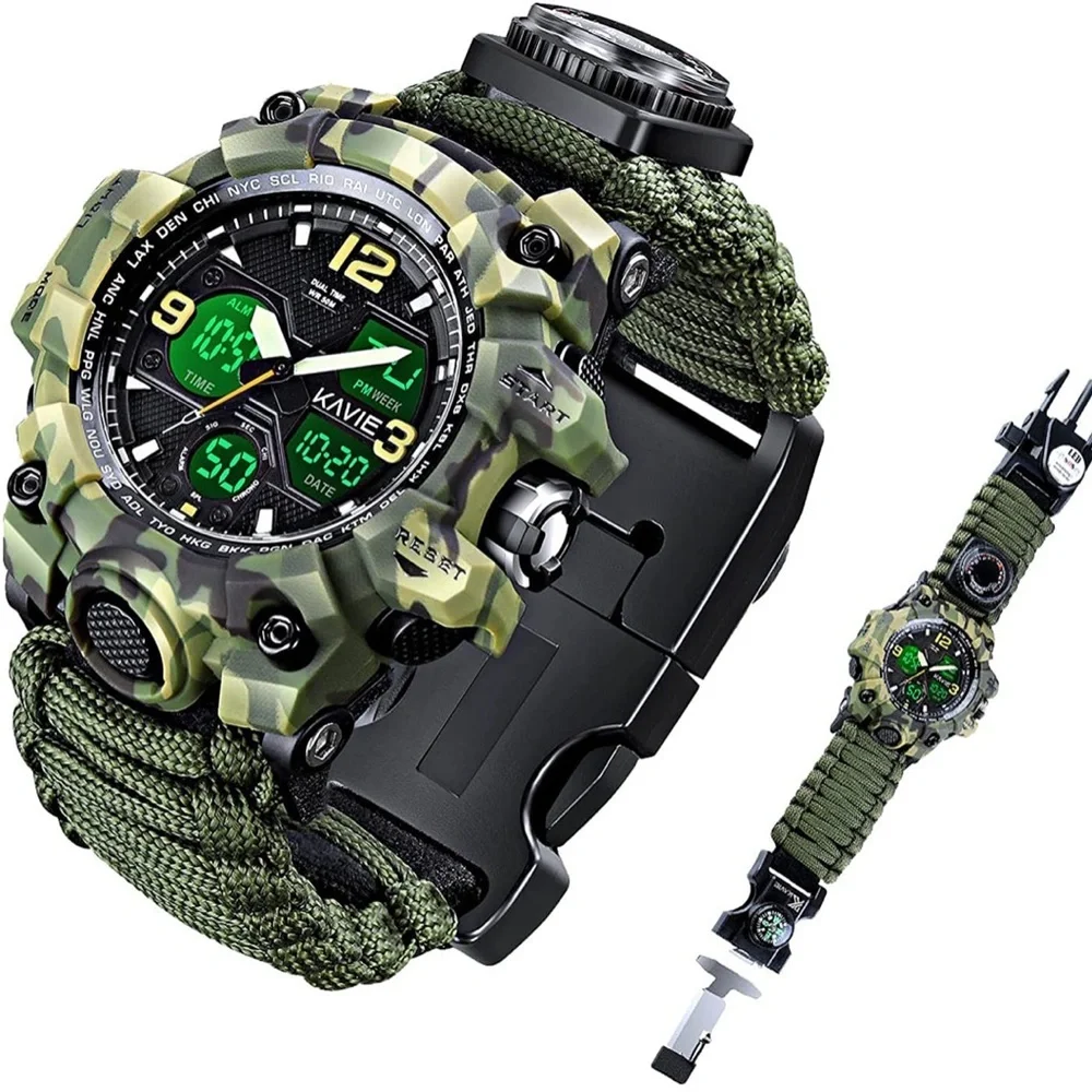 23-in-1 Survival Military Digital Watch, Mens Tactical Multi-Functional …